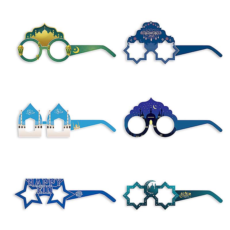 Ramadan Decorations Eid Mubarak Paper Glasses Photo Booth Props Eid Al Adha Gift