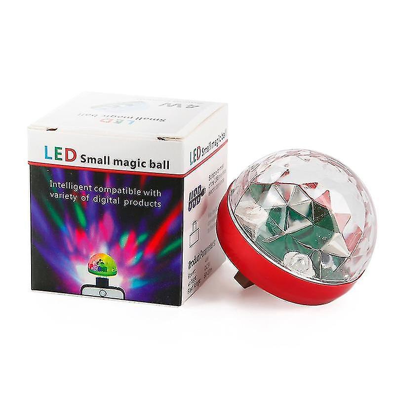 Red Mini Usb Light Sound Activated Rotating Disco Ball Dj Party Lights