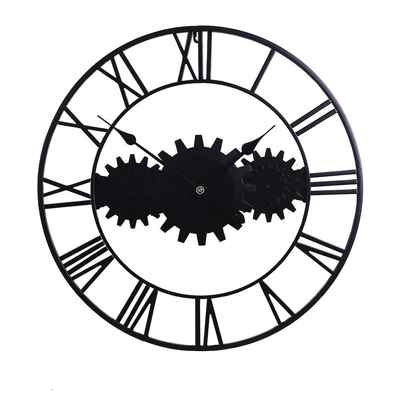60cm Vintage Iron Round Gear Wall Clock