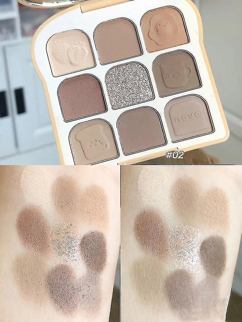 Nova 9 Colors Cute Soft Toast Eyeshadow Palette Silky Matte Sparkling