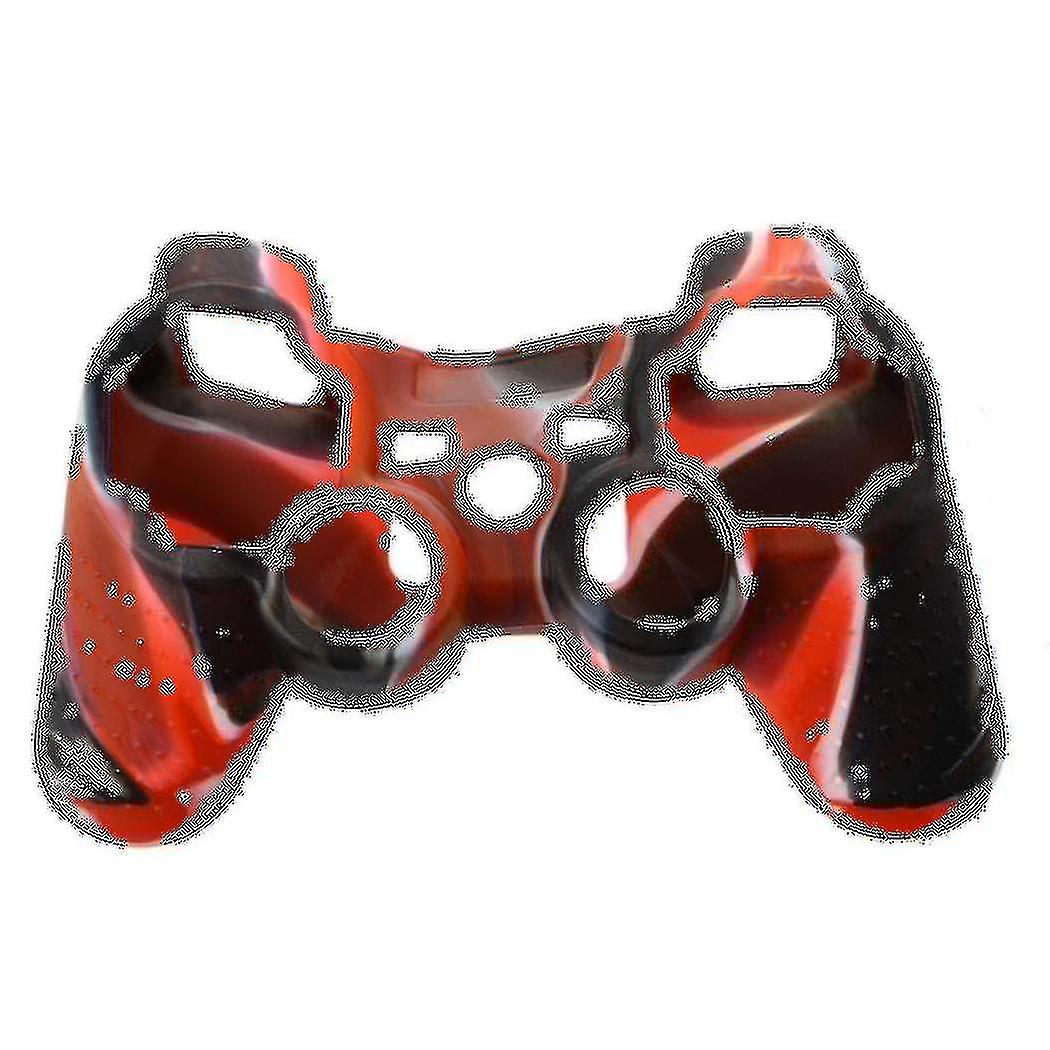 Skin Cover Protective Silicone Case For Ps2 Ps3 Controller - Black+red