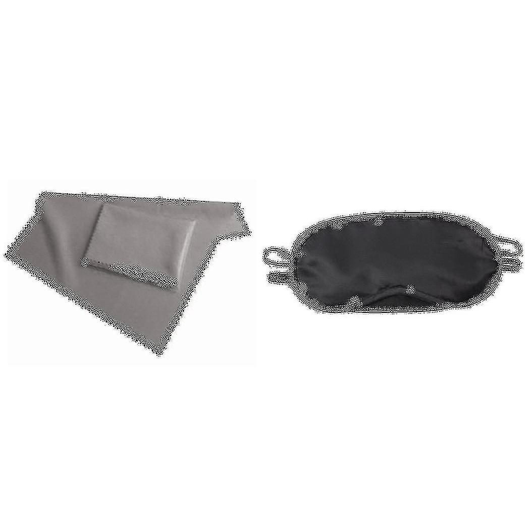 1 stuks slaapmasker oogmasker blinddoek reizen &1 stuks fiber display reinigingsdoek 19x20 cm in grijs