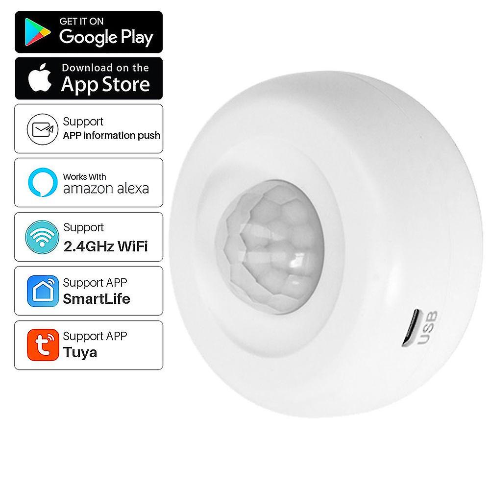 Tuya Smart Wifi Pir Motion Detector Sensor Alarm Infrared Movement Human Body Sensor Smart Life App Works With Alexa