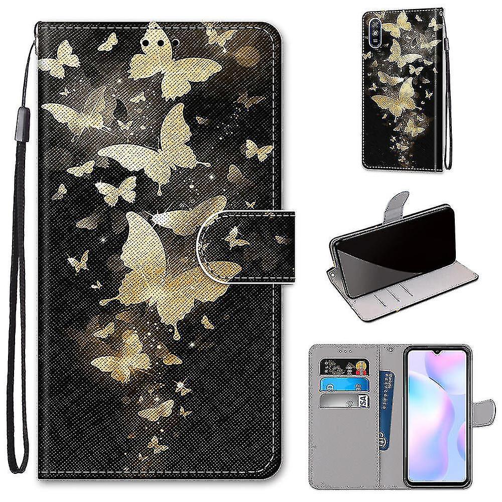 Compatible With Redmi 9a Golden Butterfly Mobile Case