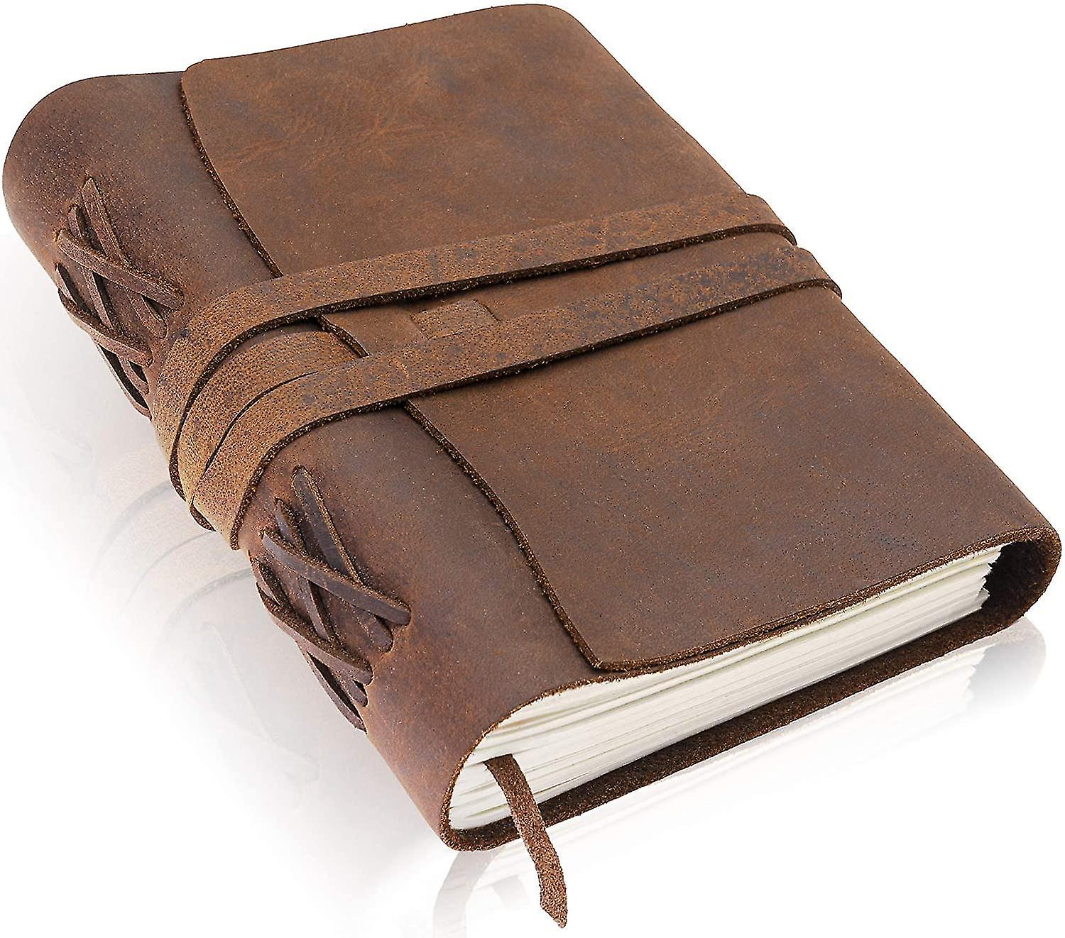 Premium Handmade Leather Journal 7x5 Inch Unlined Leather Bound Daily Writing Notebooks Journals To