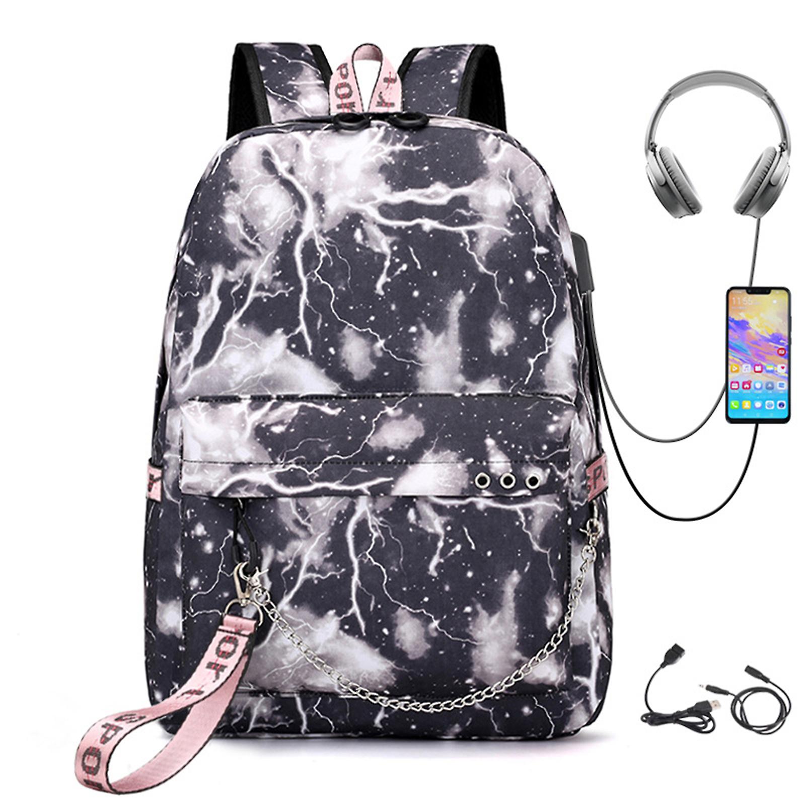 Classical Basic Travel Backpack Large Capacity Schoolbag With External Usb Jack
