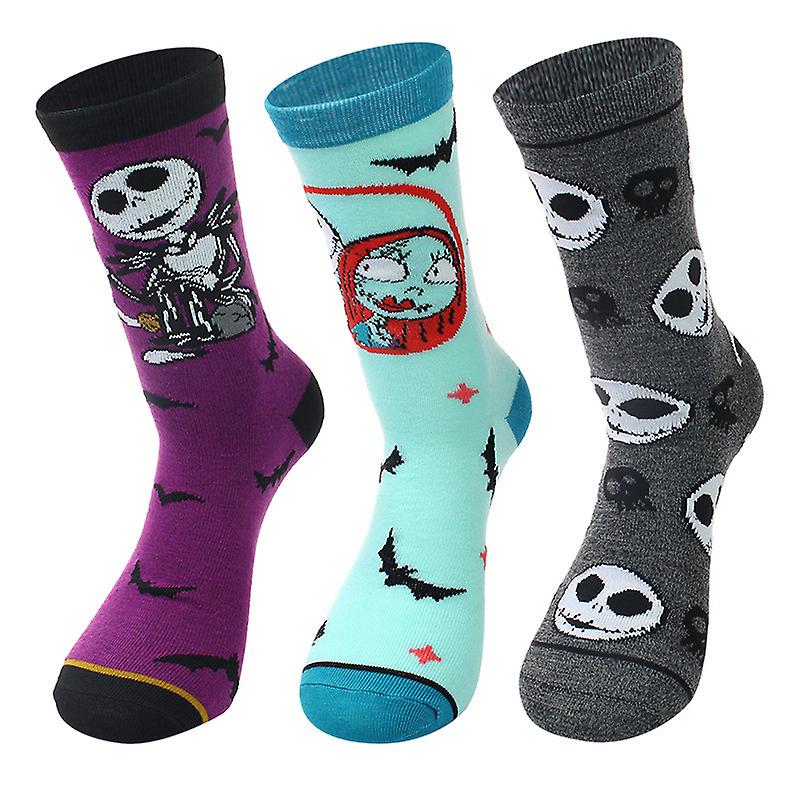 Painajainen ennen joulua -teemainen 3 Pack Crew Socks -lahjasetti