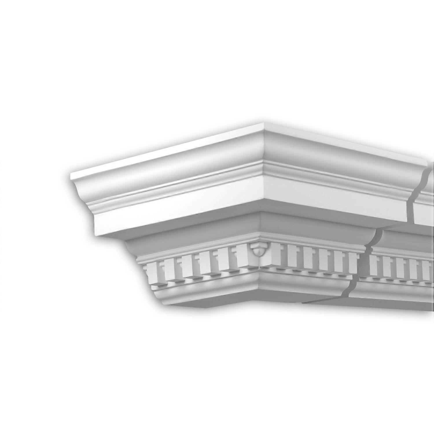 Profhome Decor 1 x External angle joint element 431212 Profhome white Rigid polyurethane foam pre-primed lightweight, sturdy