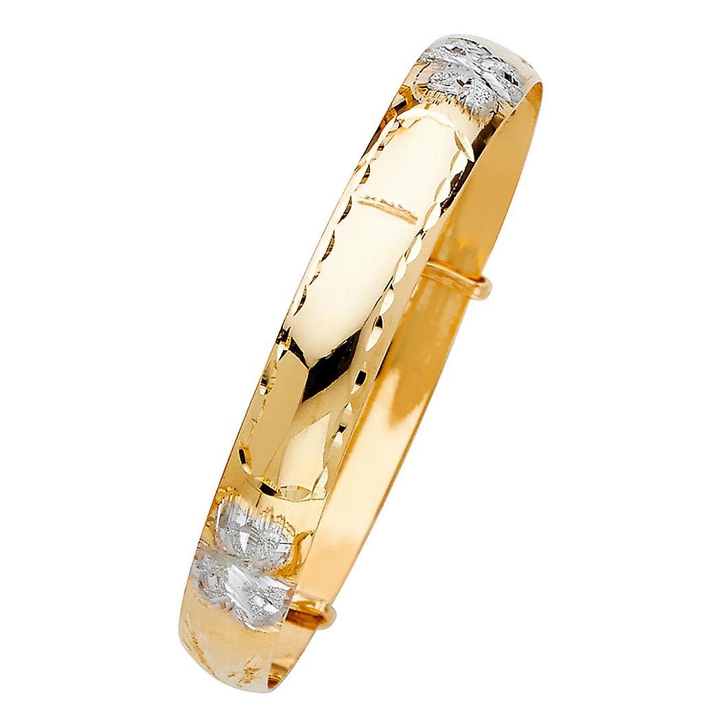 14Kイエローゴールドホワイトゴールドとローズゴールド調節可能なバングルブレスレットカフブレスレット女性用ブレスレット