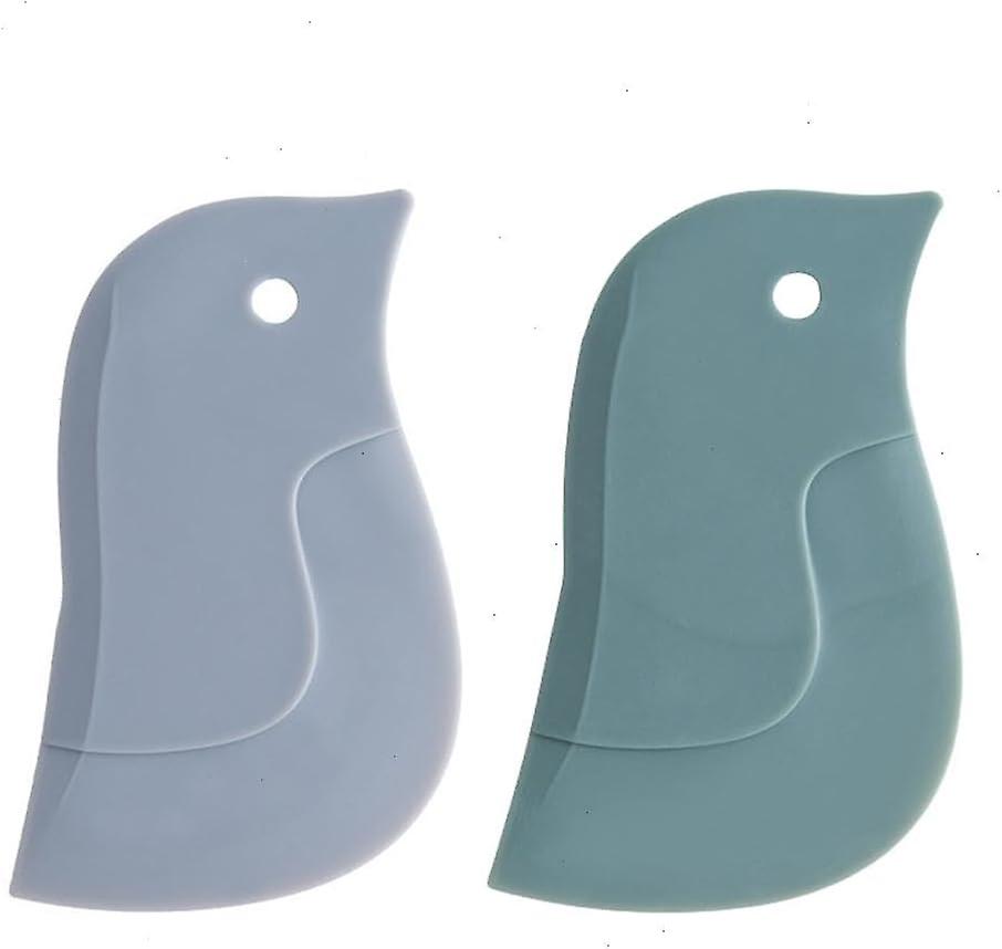 Bowl Scraper,2pcs Penguin Plastic Benchtop Scrapers,Flexible Silicone Dough Scraper for Baking, Food Grade Pastry Scraper for Baking Yeast Bread-Cakes