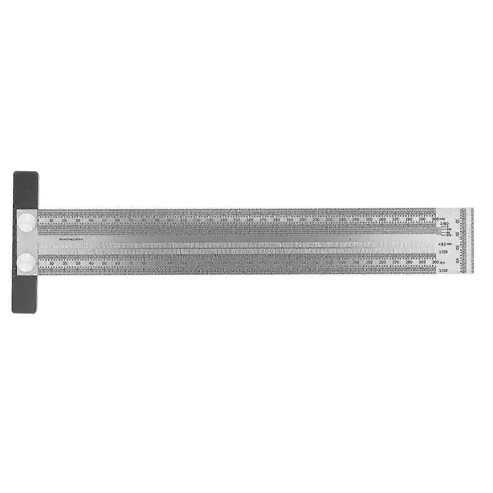 Woodworking T-Shaped Marking Ruler, Positioning Scribing Ruler, Carpenter Measuring Gauge, 300mm Marking Ruler