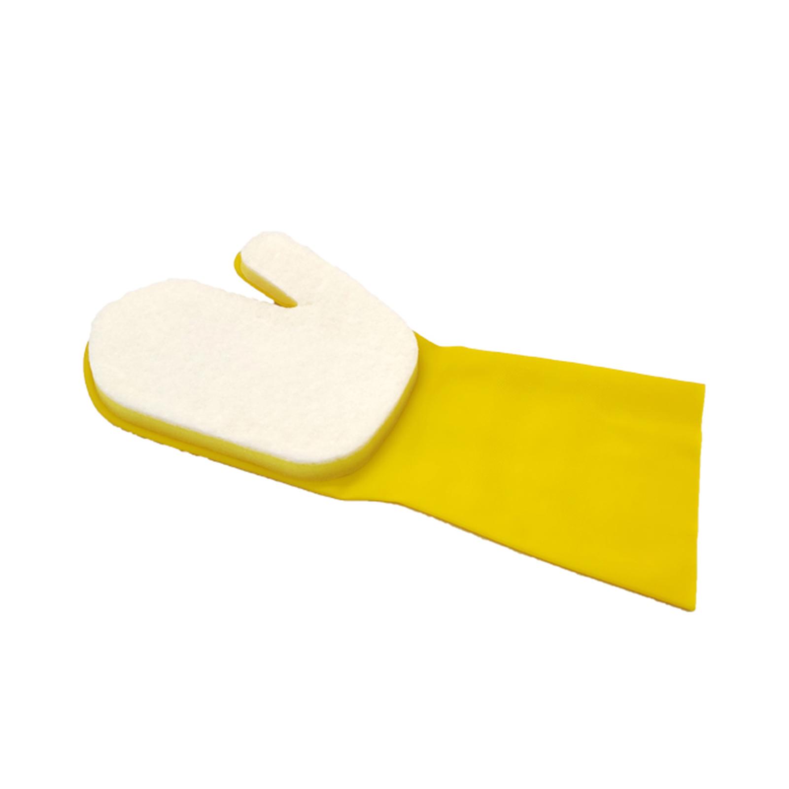 Waterproof Latex Glove with Foam & Scouring Pad for Pool Cleaning Scrubbing Mitt Lat Gloves for Glass Dishes