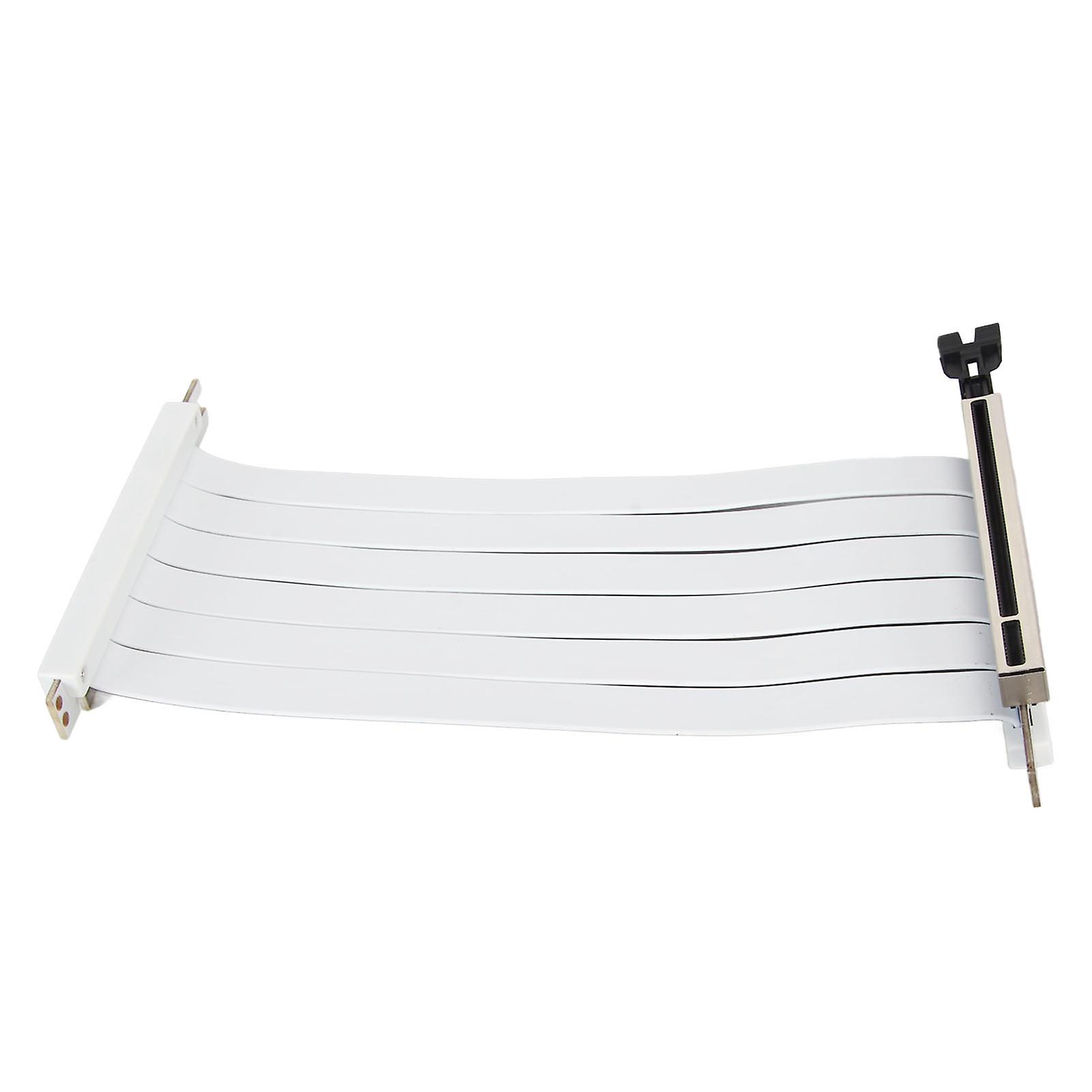 PCIE 3.0 X16 Riser Cable 180 Degree Flexible Dual Connector GPU Extension Cable White 50cm
