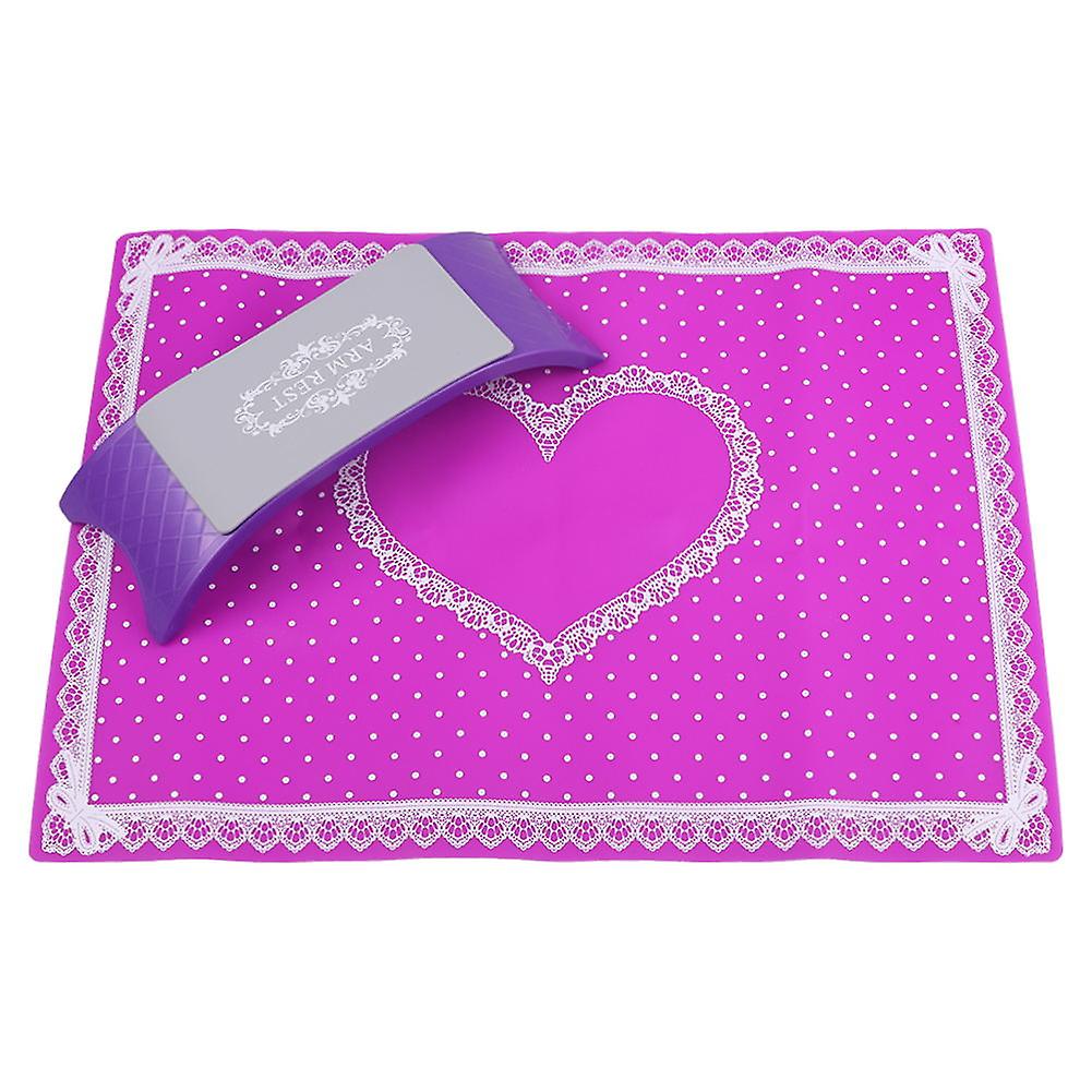 Silicone Hand Rest Cushion for Manicure Table Arm Wrist Rest (Purple Set)