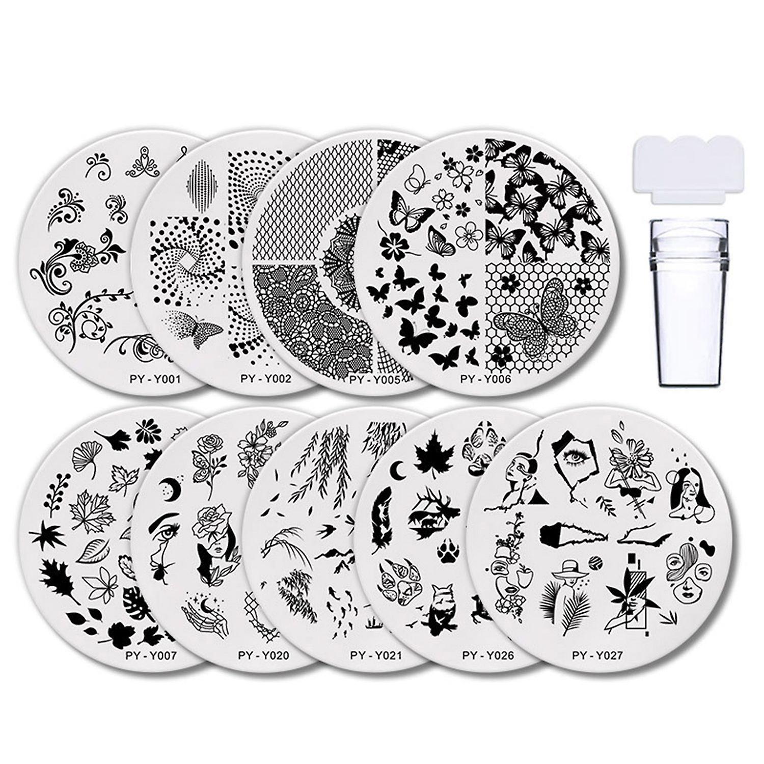 1 Set Nail Stamp Plate High Durability Exquisite Pattern Reusable Rust-proof Multipurpose Sufficient