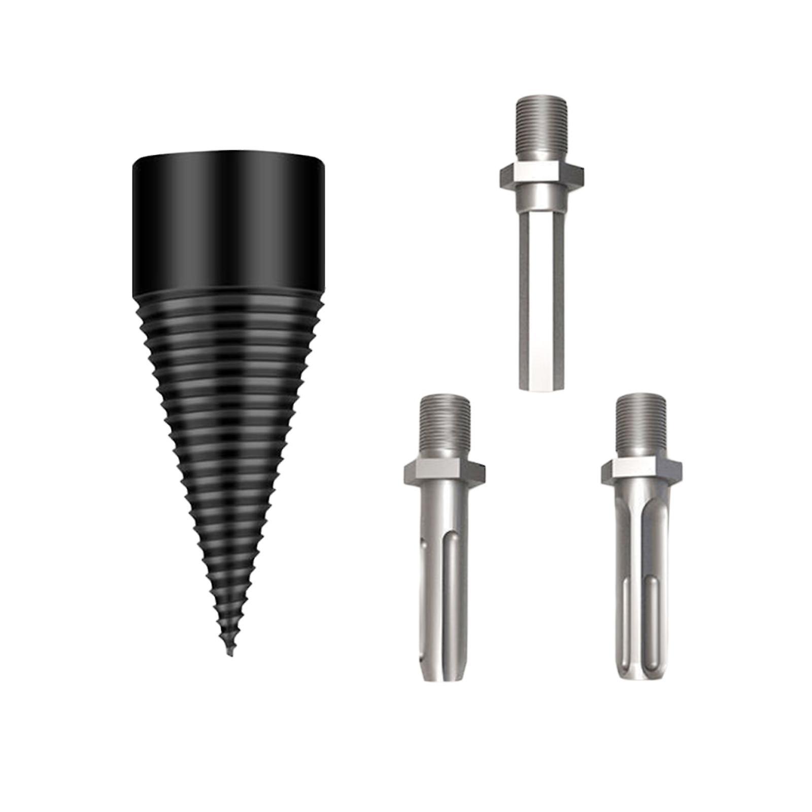 Wood Log Splitting Drill Bit 3 Handles Easy Splitter,Electric Woodworking,Firewood Log Splitter Removable for Outdoor,Camping