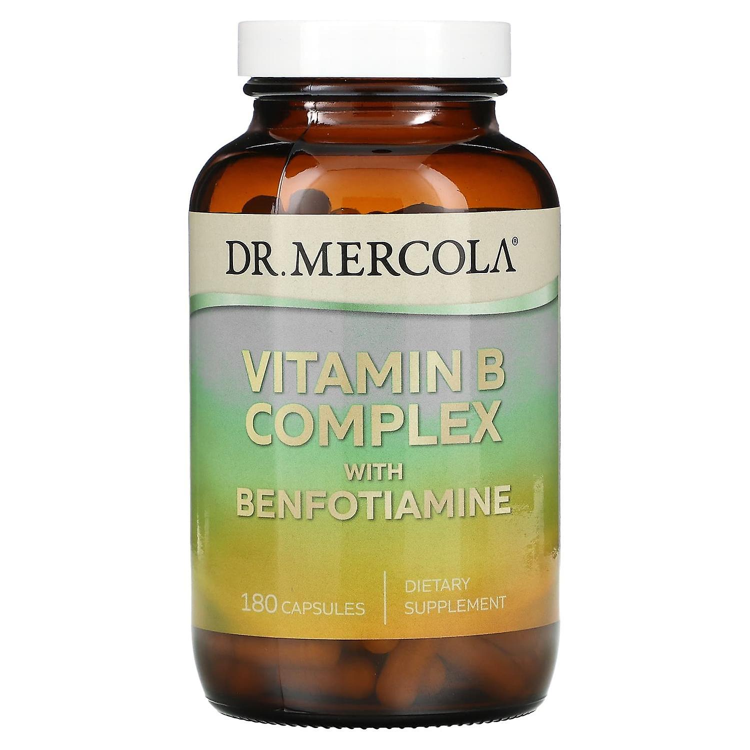 Dr. Mercola, Vitamin B Complex with Benfotiamine, 180 Capsules