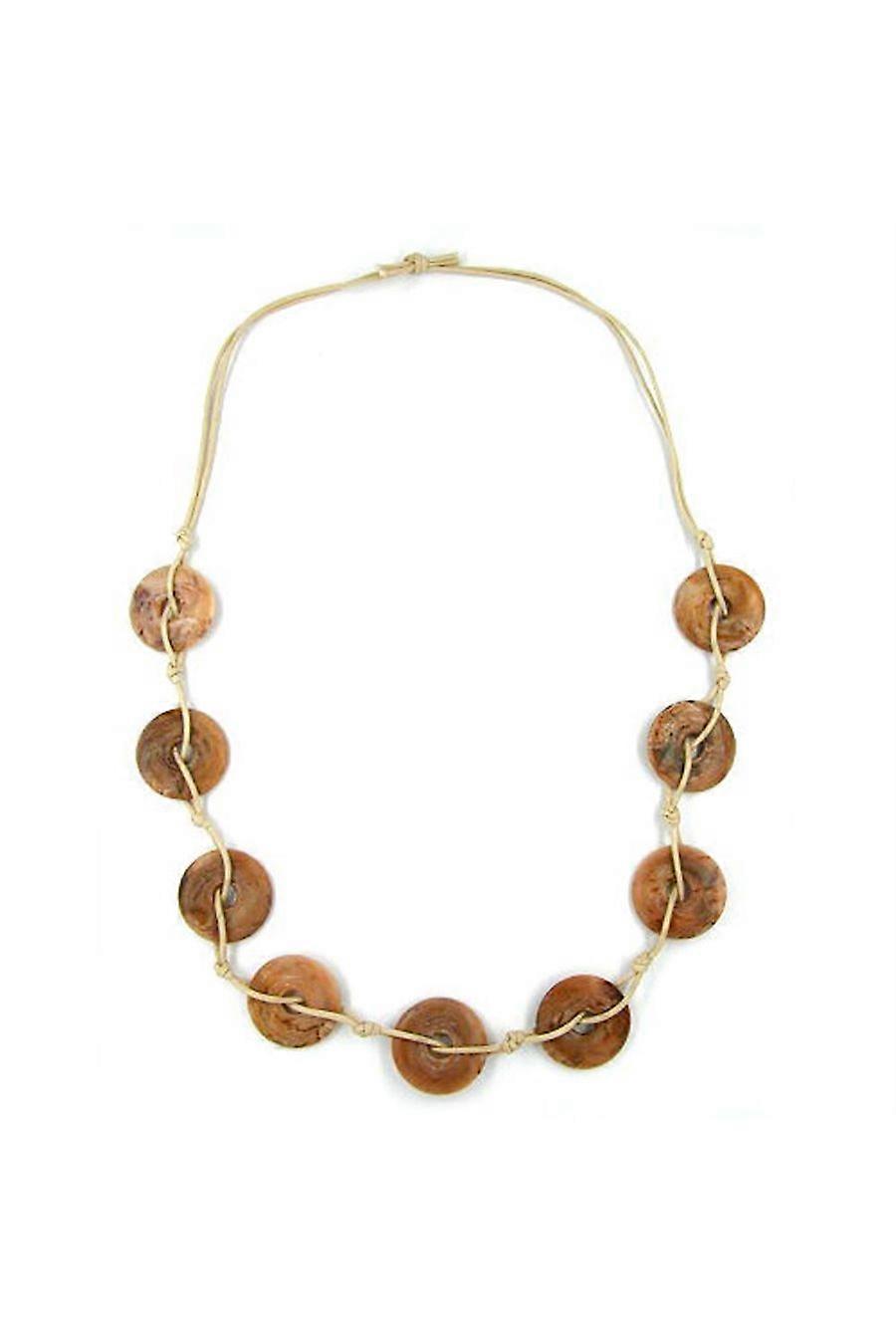 Necklace 9 Rings Brown Marbled - Gl02828