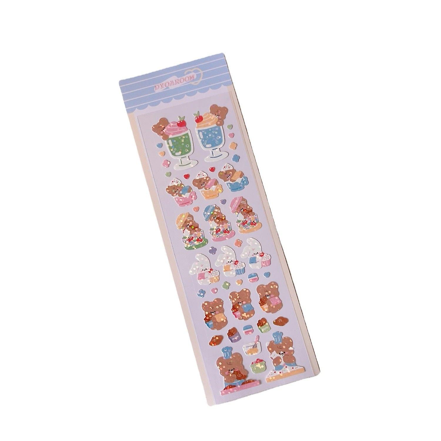 1Pcs Sticker Pack Cute Handbook Journal Goo Card Small Round Palte Cartoon