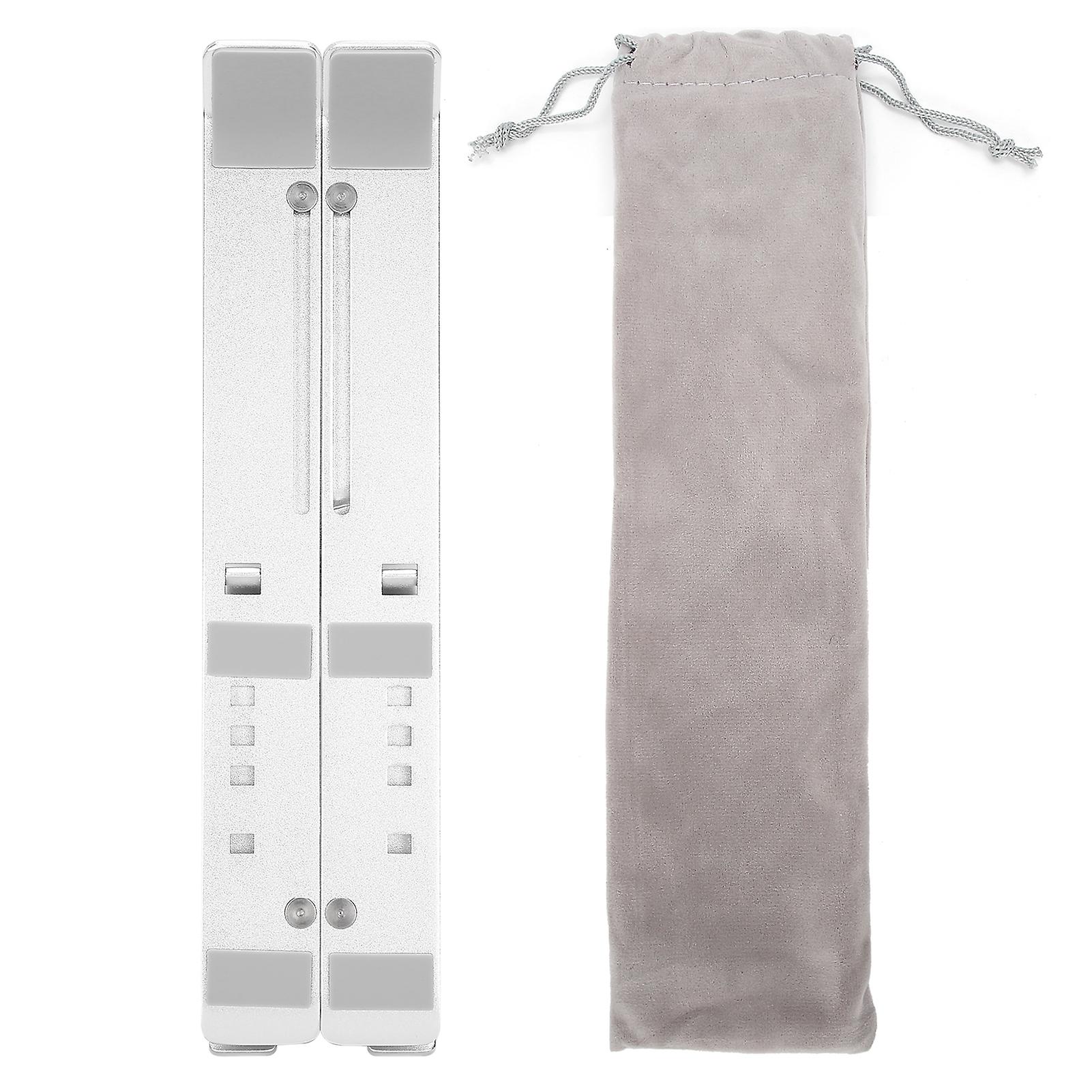 Adjustable Laptop Stand Foldable Desktop Stand Portable Aluminium Support Compatible with Laptops and Tablets Lightweight Silver with Storage Ba