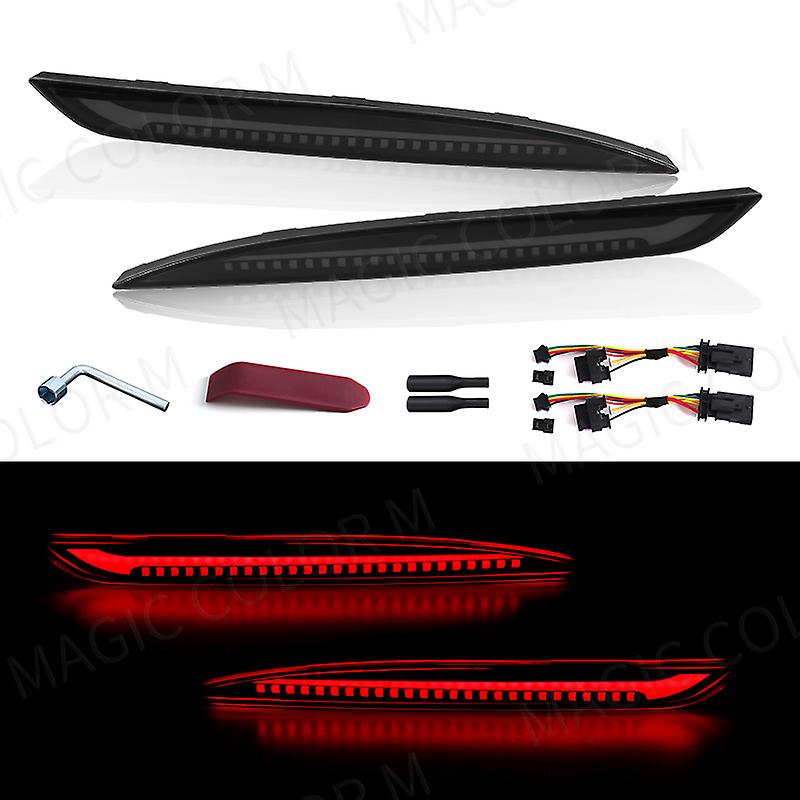 For Tesla Model 3 Model Y 2018 2019 2020 2021 2022 2023 Led Rear Bumper Reflector 3 Functions Brake Light Dynamic Turn Signal