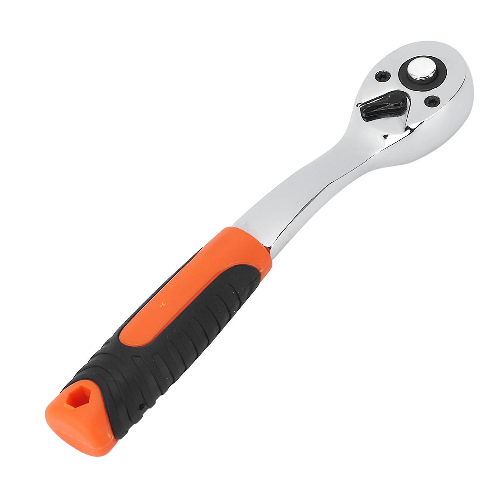 YUMILI Ratchet Wrench, Cw Ccw Socket Wrench 1/4 High Precision 72t with Curved Handle for Automotive Industry