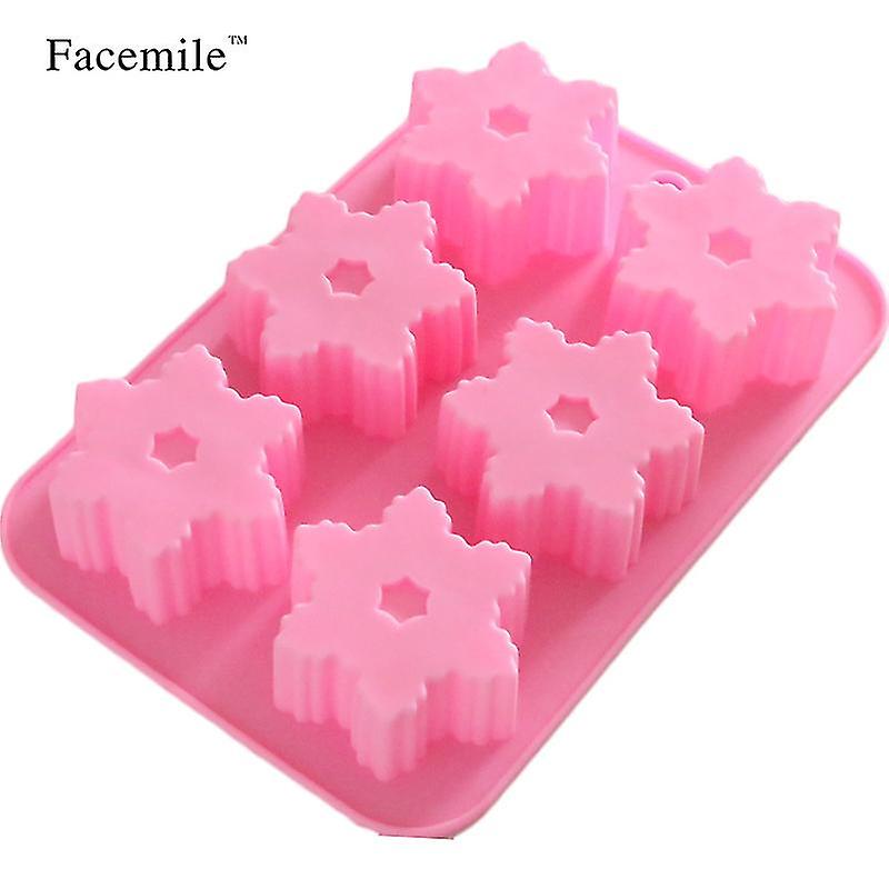 6-hole Christmas Snowflake-shaped Chocolate Mold - 1pc