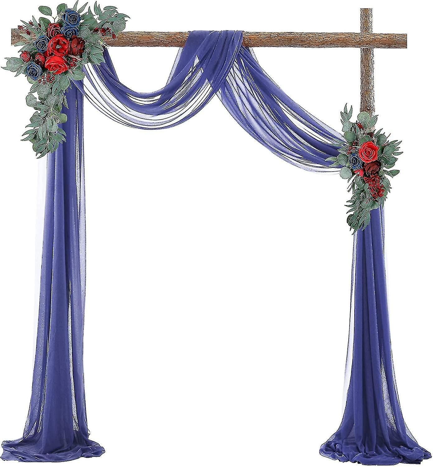 Wedding Arch Draping Fabric Navy Blue Backdrop Curtain 1 Panel Tulle Ceiling