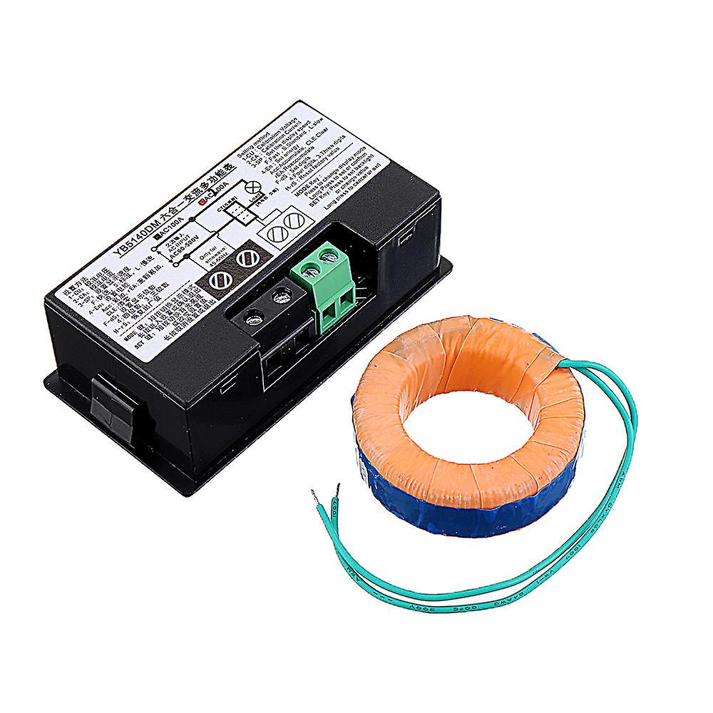 6-In-1 Ac60-500v 100a/200a Three-phase Ac Voltage Ammeter Blue Backlight Digital Display Multi-function Power Frequency