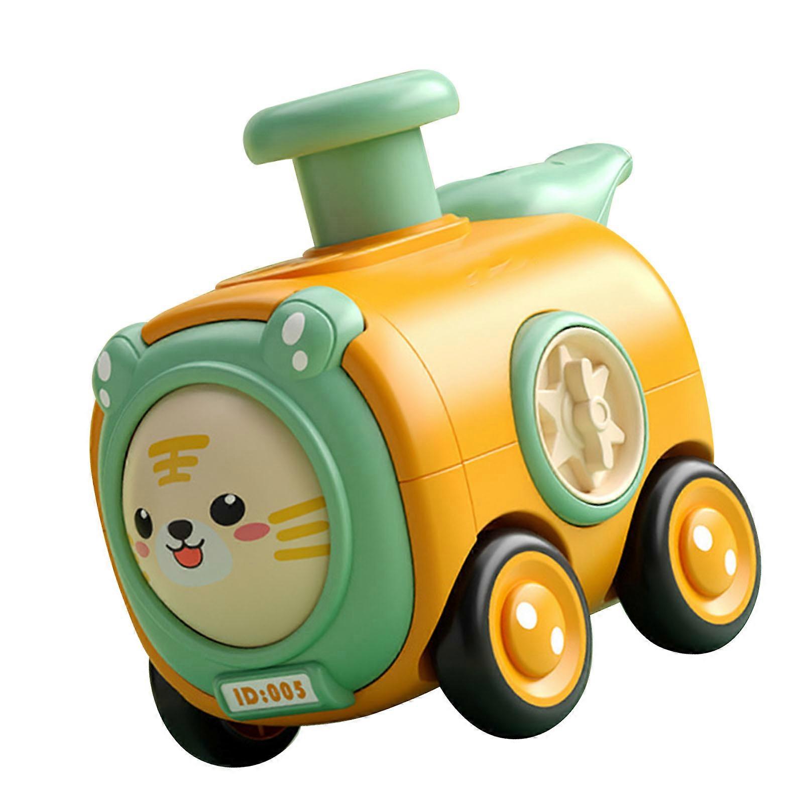 Inertia Train Toy Press Face Changing with Whistle Cartoon Crash Resistant Interaction Toy Train Model Type 2 