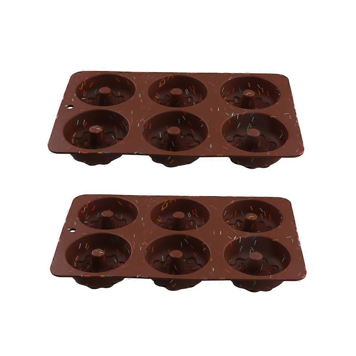 Pcs Mini Cake Pan, 6-Cavity Fluted Tube Cake Pan, Non-Stick