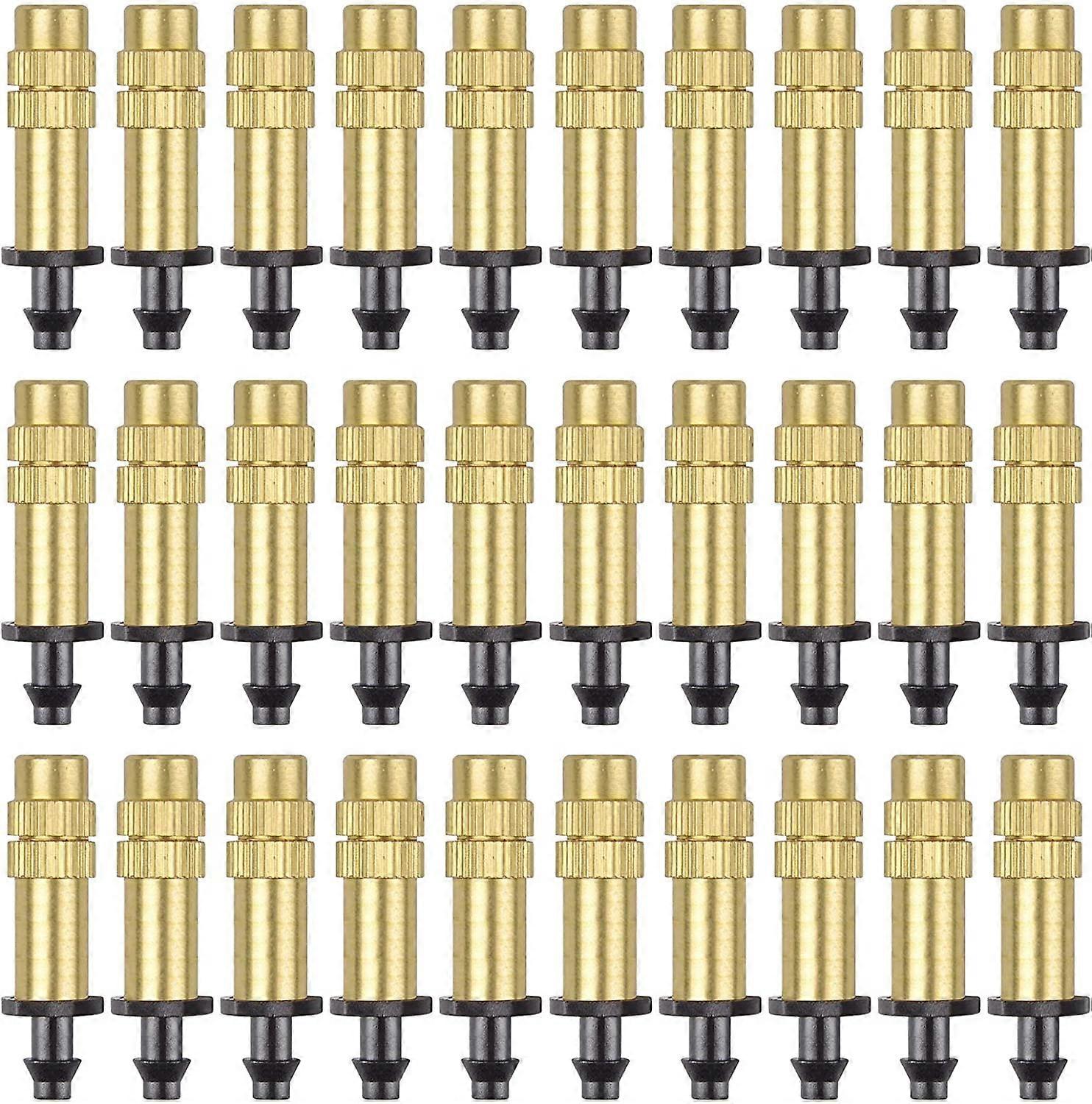 30 Pieces Adjustable Copper Atomizing Nozzle 4/7mm Drip Irrigation Sprayer Micro Atomization