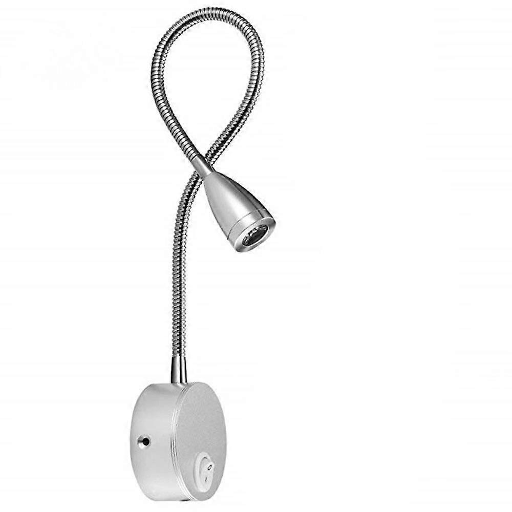 led pipe wall light bedroom bedside lamp 3W (cold white light-silver)
