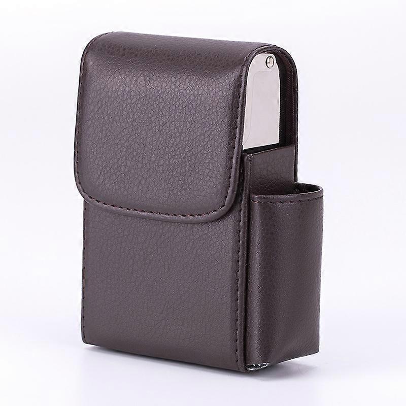 Cigarette Case With Pu Leather, Stainless Steel Bracket Cigarette Storage Box