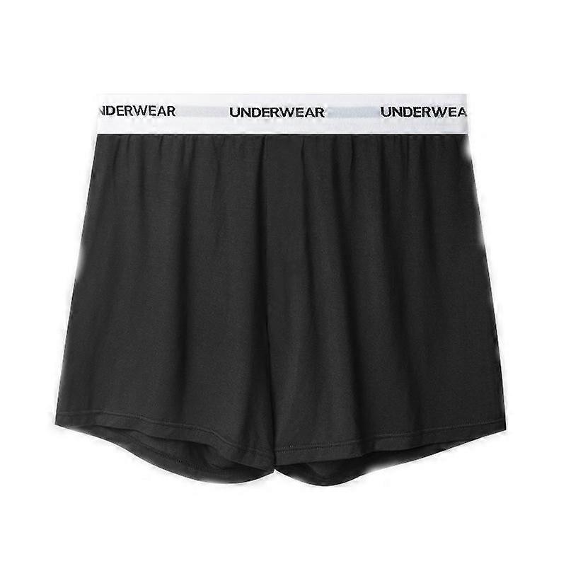 Men's Home Aloe Pants Cotton Loose Fit Breathable Plus Size Sports Boxer Briefs 4pcs-Black (no button)