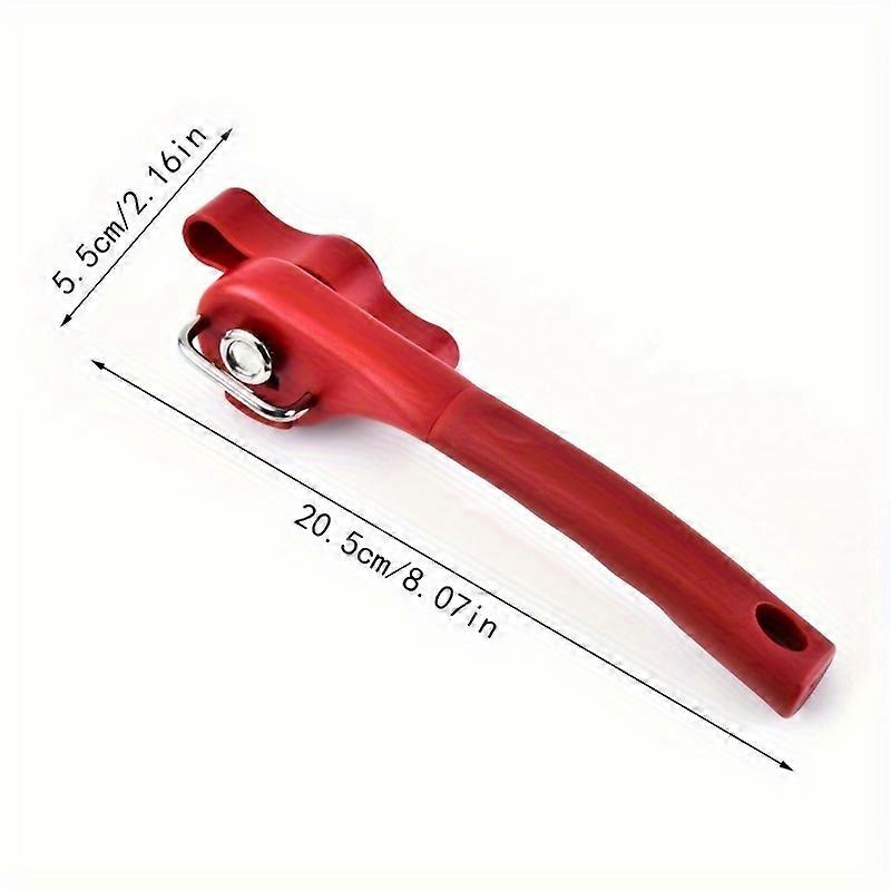 Stainless Steel Manual Can Opener - Ergonomic Design with Smooth Edge, Adjustable Large Knob and Non-Slip Comfortable Handle for Kitchen Use