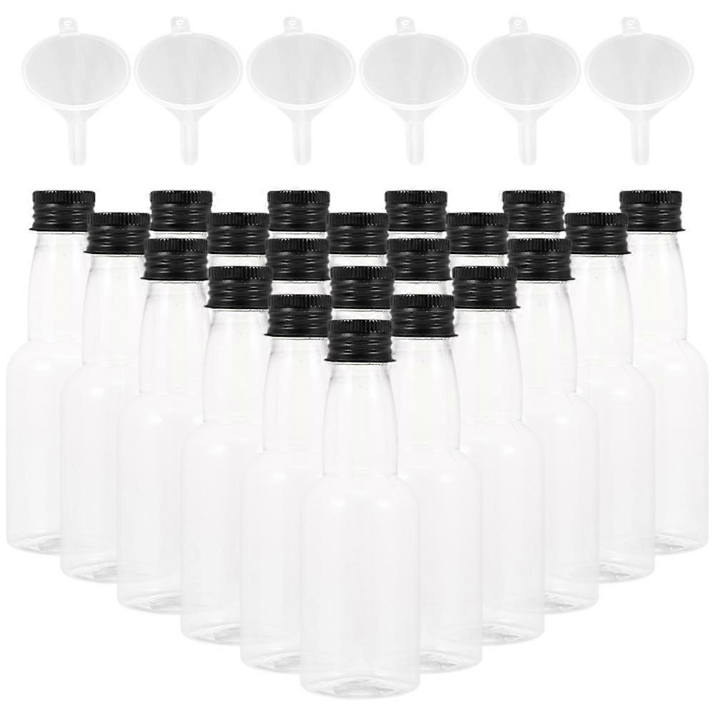 1 مجموعة من زجاجات الخمور الصغيرة مع قمع زجاجات توابل فارغة زجاجات نبيذ شفافة