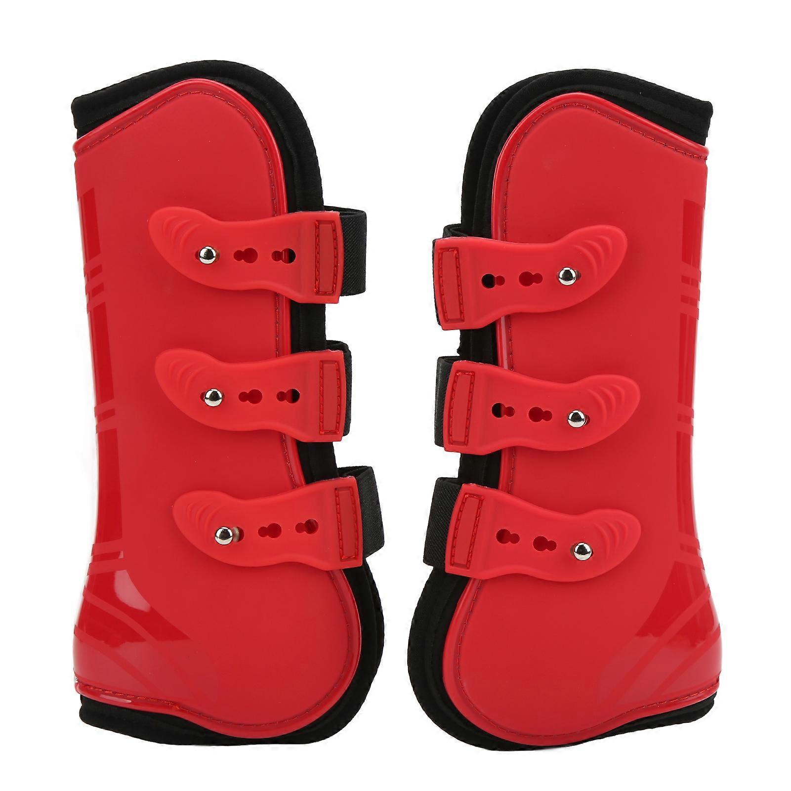 2pcs Horse Front Tendon Boots διευθετήσιμες μπότες στήριξης μπροστινών ποδιών αλόγων για την κατάρτιση RacingRed μπροστινά πόδια M