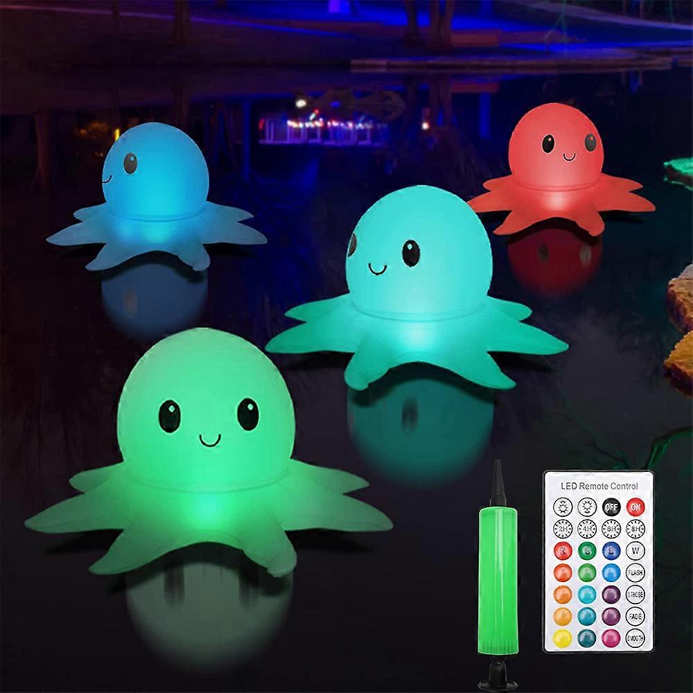 Solar Inflatable Floating Light Octopus Swimming Pool Lamp Upgraded Waterproof Solar Remote Floating Light Garden Pool Decor