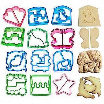 12-Piece Sandwich Tool Hand Guard Vegetable Fruit Cut Food Fork Cartoon Lunch Making Set