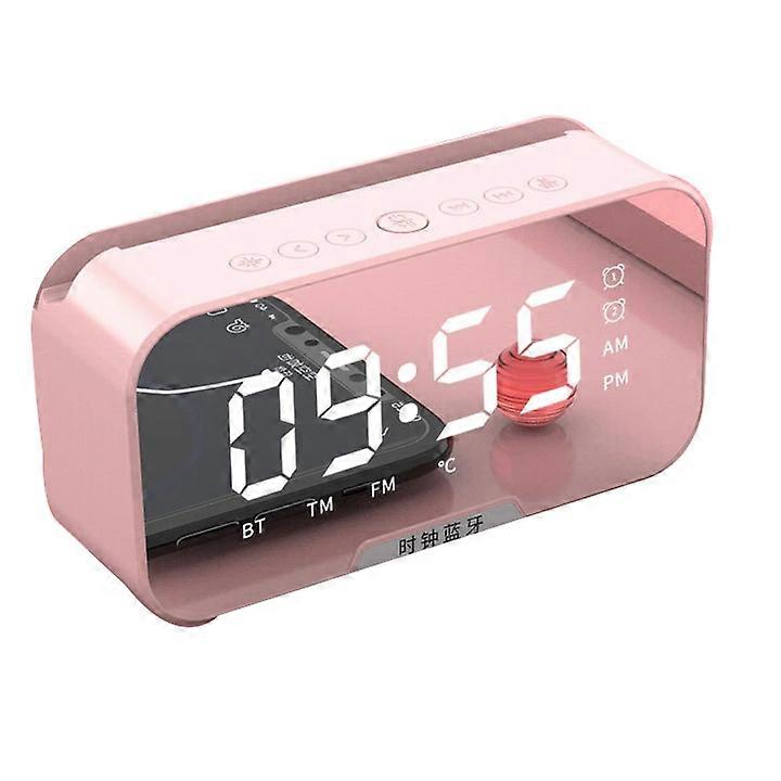 Multifunctional Bluetooth Speaker, Radio, Alarm Clock Pink