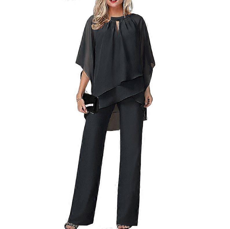 Kadın Zarif Moda Düz Renk Gevşek Rahat Düzensiz Takım Elbise