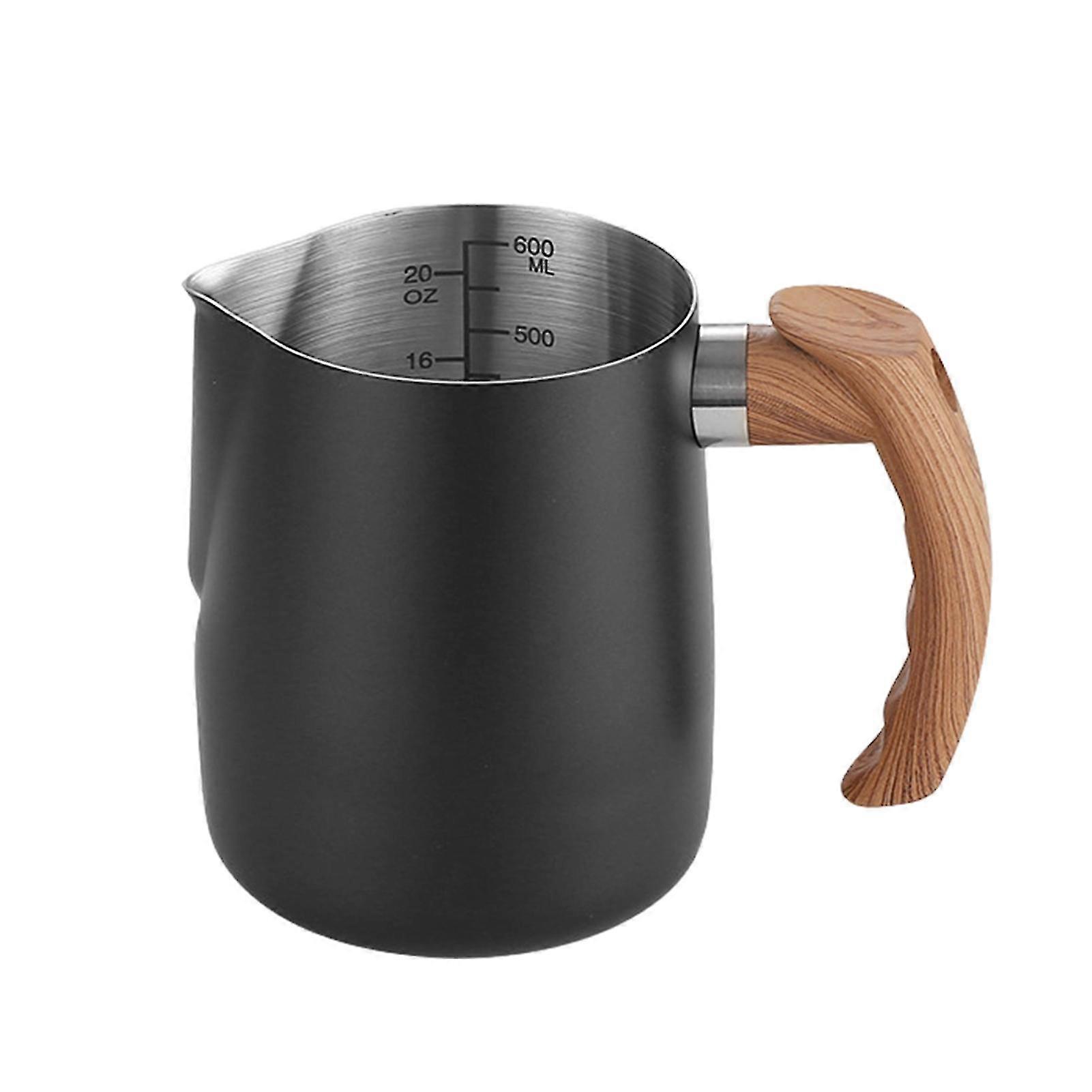 600ML/1000ML Latte Art Cup Stainless Steel Latte Jug Thickened Espresso Milk Frothing Cup with Handle for Home la
