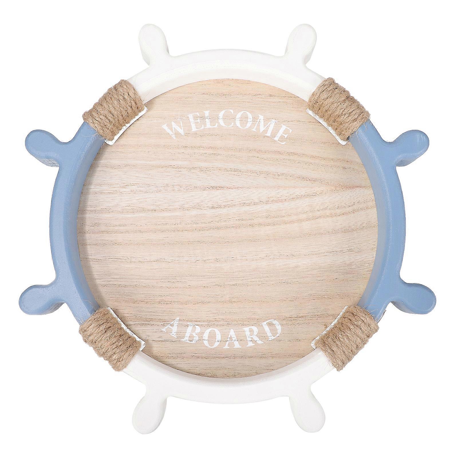 Rustic Brown Wood Serving Tray Mediterranean Style Tabletop Storage Tray Desktop Decor