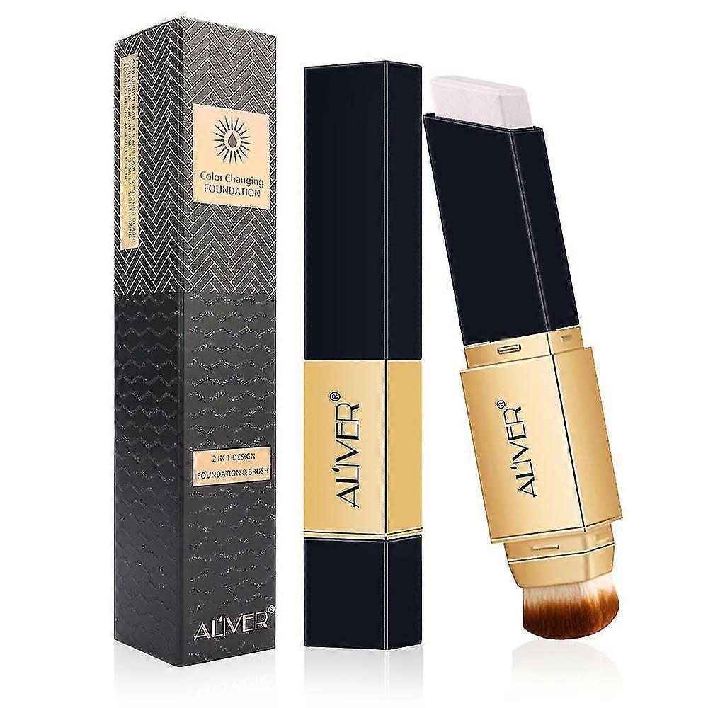 2-in-1 Facial Foundation Stick Moisturizing Double-headed Temperature Color Change