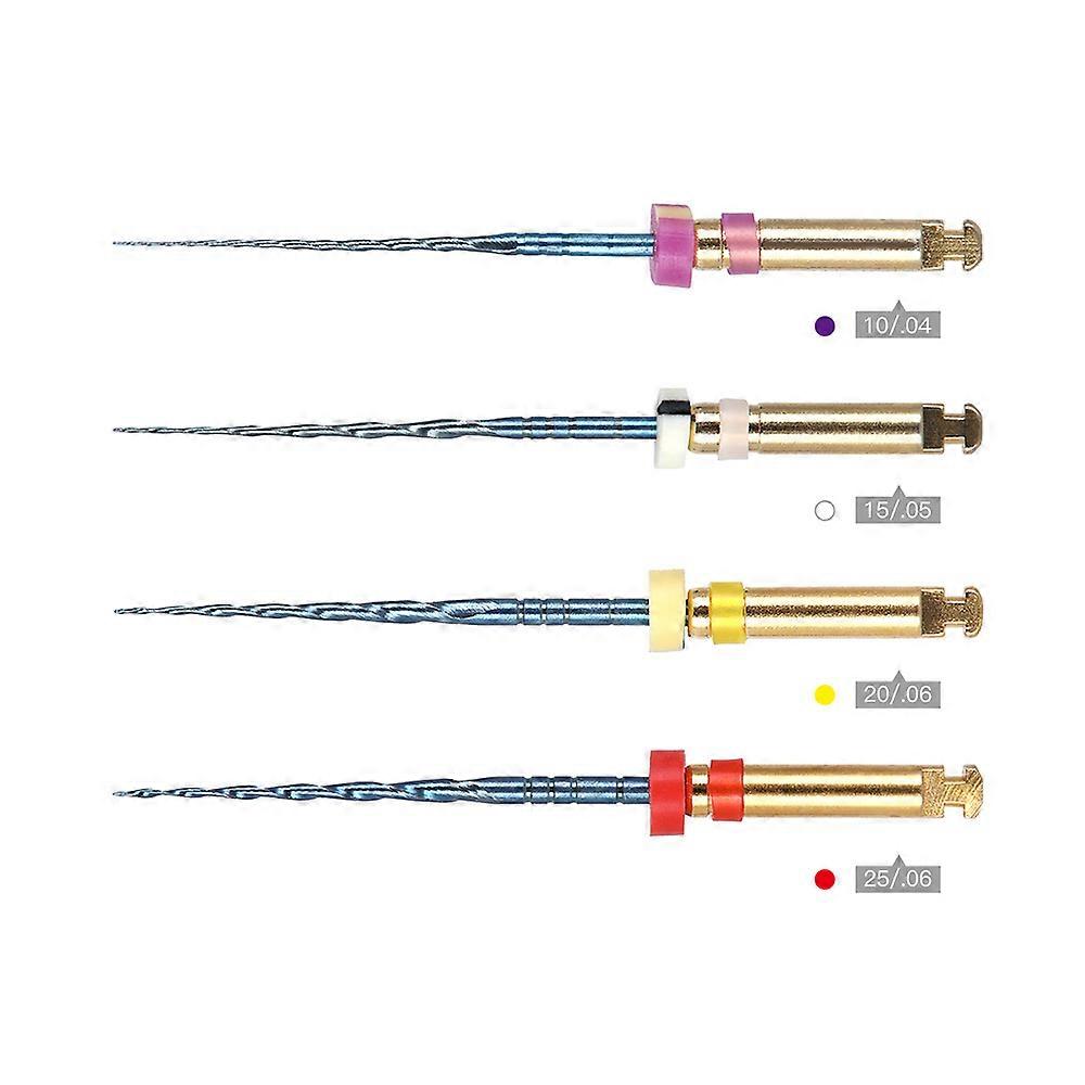 Fsw Azdent Dental 4pcs Engine Use Niti Rotary Files Endo Root Canal Heat Activated 25mm Prebending Dentistry Instrument Tools