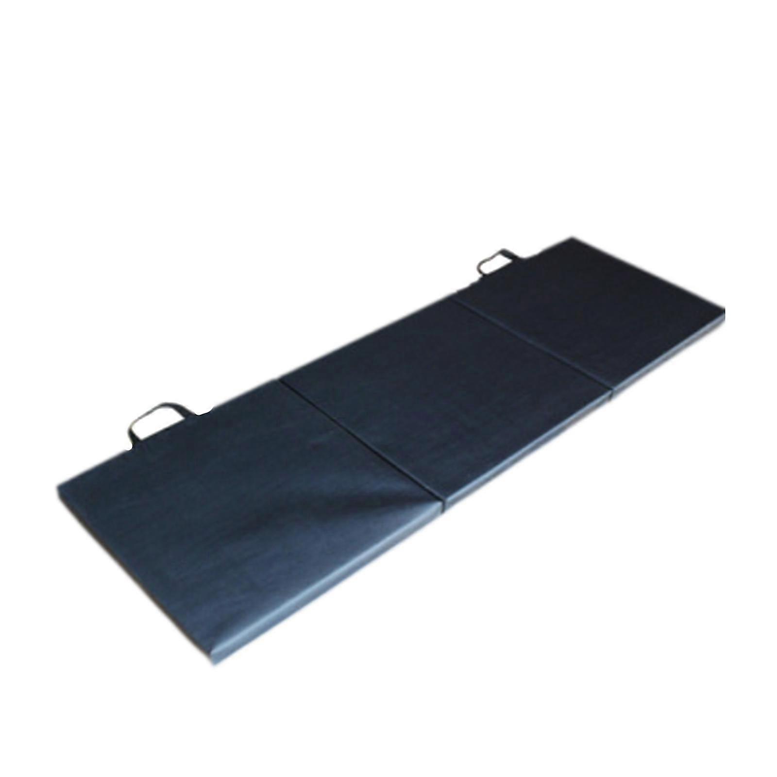 女性のための3つ折り折りたたみ式エクササイズマットMMA滑り止めヨガパッド折りたたみ式ヨガマットブラック