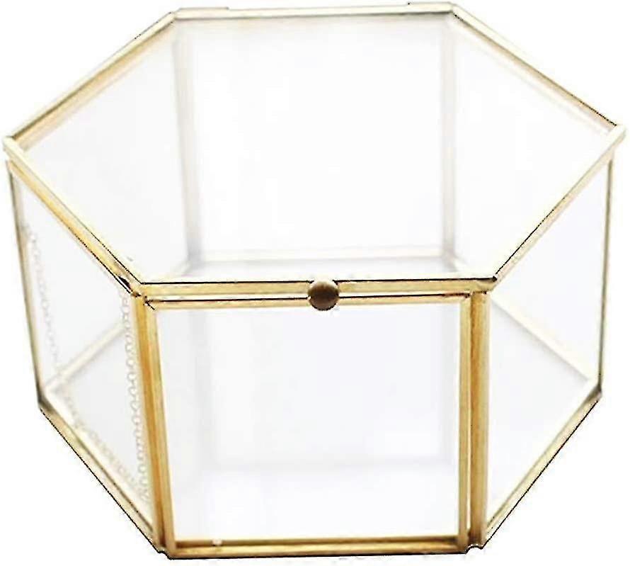 Caja de almacenamiento geométrica hexagonal transparente