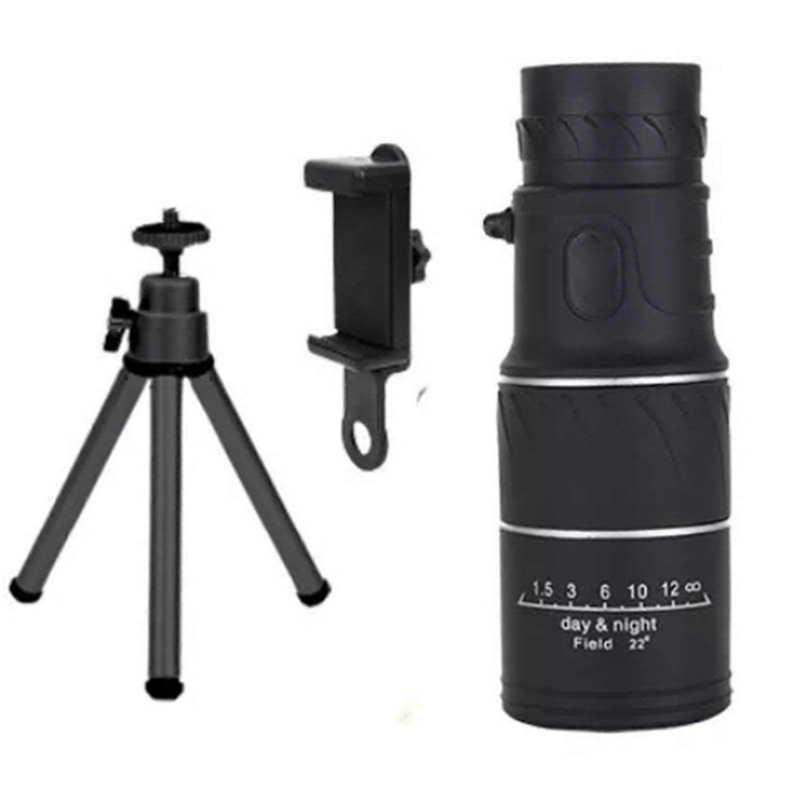Monocular Telescope 10X 50mm Multilayer FMC Coated Waterproof Antifog High Power Monocular with Tripod for Phone