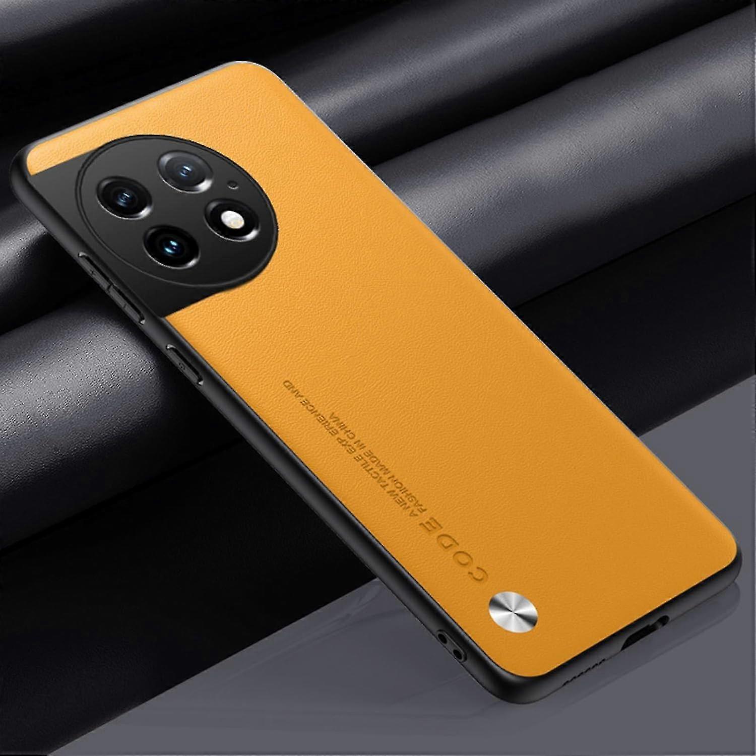 For OnePlus 12 Slim Leather Case, Rugged Leather Cover Military Grade Shookproof Phone Case Compatiable with OnePlus 12-Yvan